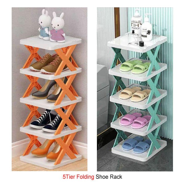 5 Layer Shoe Rack Stackable Multi-tier Shoe Organizer